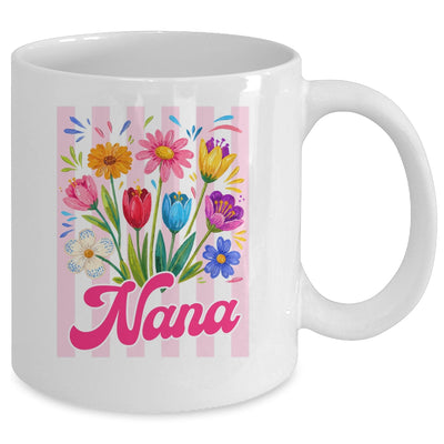Striped Nana Wildflowers Coquette Bow Floral Mothers Day Mug | siriusteestore