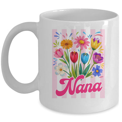 Striped Nana Wildflowers Coquette Bow Floral Mothers Day Mug | siriusteestore