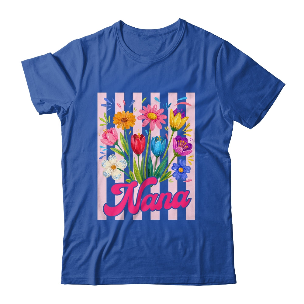 Striped Nana Wildflowers Coquette Bow Floral Mothers Day Shirt & Tank Top | siriusteestore