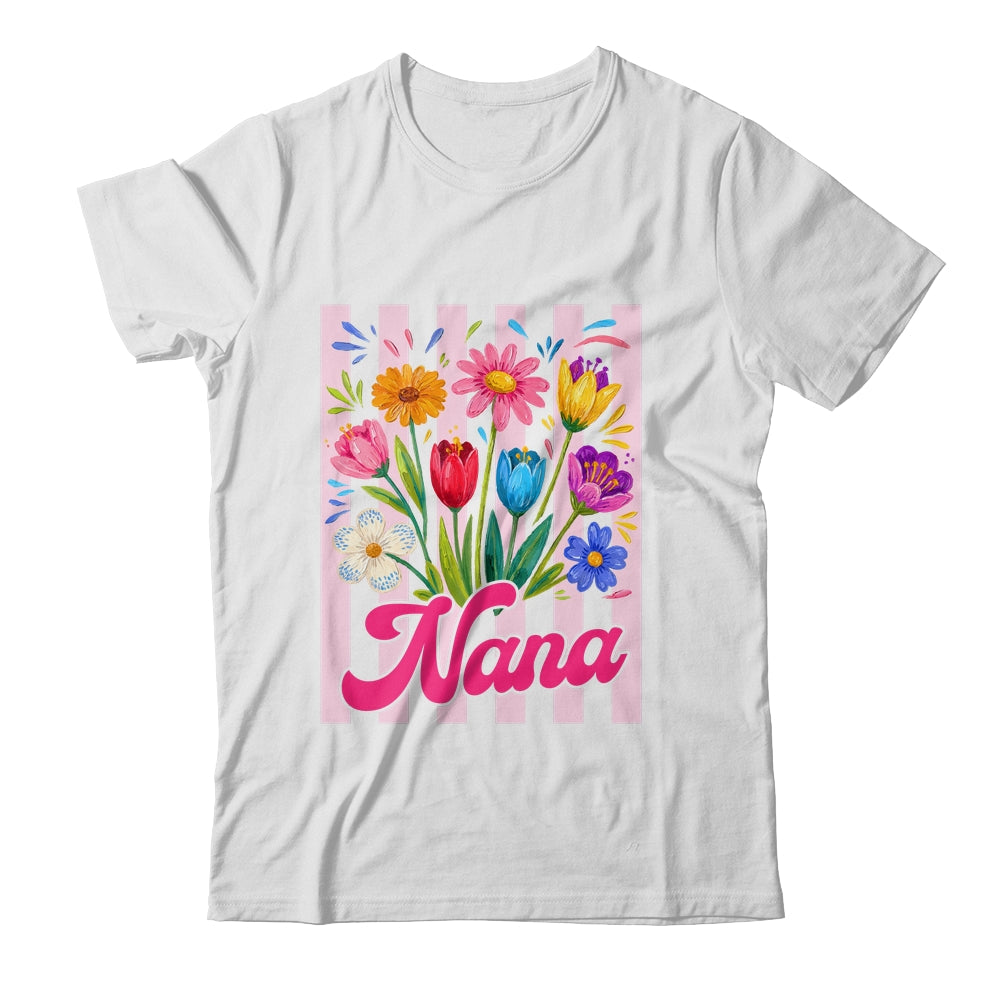 Striped Nana Wildflowers Coquette Bow Floral Mothers Day Shirt & Tank Top | siriusteestore