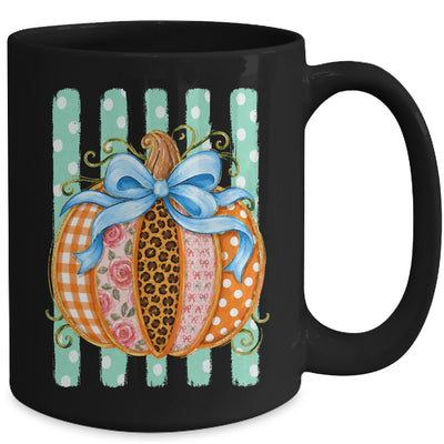 Striped Preppy Fall Autumn Pumpkin Floral Coquette Bow Women Mug | siriusteestore