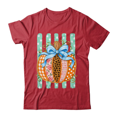 Striped Preppy Fall Autumn Pumpkin Floral Coquette Bow Women Shirt & Sweatshirt | siriusteestore