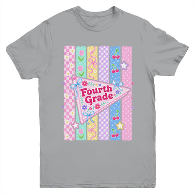 Striped Preppy Fourth Grade Back To School Teacher Girl Kids Youth Shirt | siriusteestore