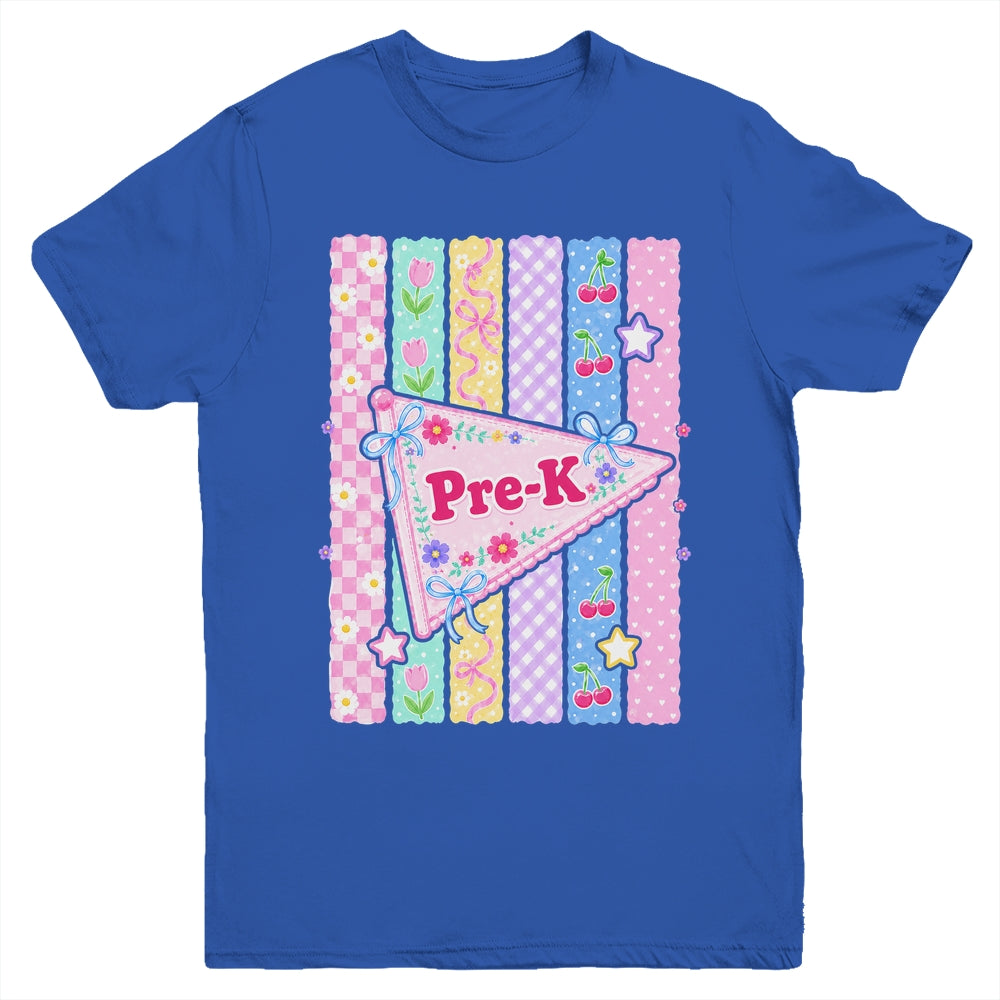 Striped Preppy Pre-K Grade Back To School Teacher Girl Kids Youth Shirt | siriusteestore