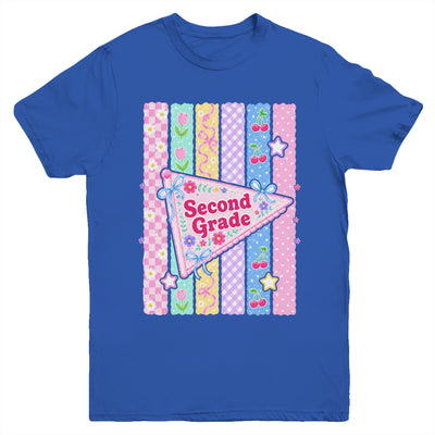Striped Preppy Second Grade Back To School Teacher Girl Kids Youth Shirt | siriusteestore