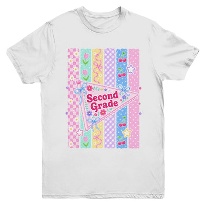 Striped Preppy Second Grade Back To School Teacher Girl Kids Youth Shirt | siriusteestore