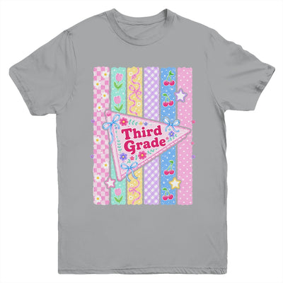 Striped Preppy Third Grade Back To School Teacher Girl Kids Youth Shirt | siriusteestore