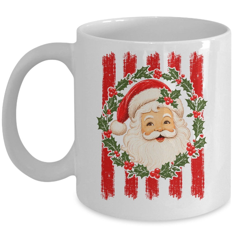 Striped Santa Retro Funny Merry Christmas Vintage Women Girl Mug | siriusteestore