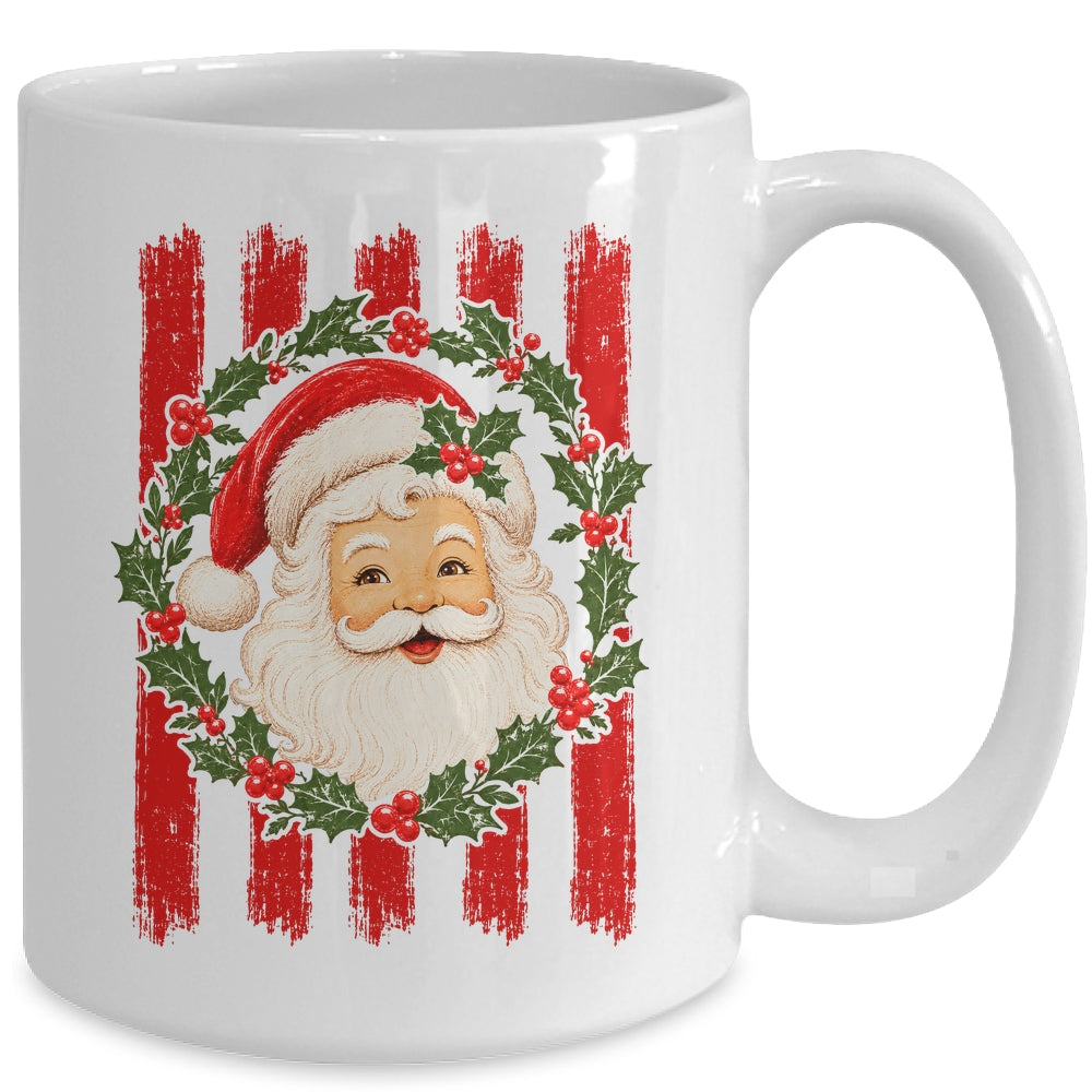 Striped Santa Retro Funny Merry Christmas Vintage Women Girl Mug | siriusteestore