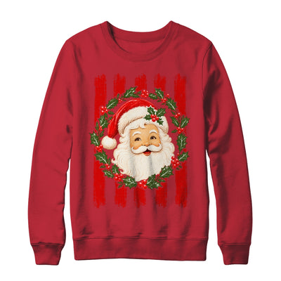 Striped Santa Retro Funny Merry Christmas Vintage Women Girl Shirt & Sweatshirt | siriusteestore