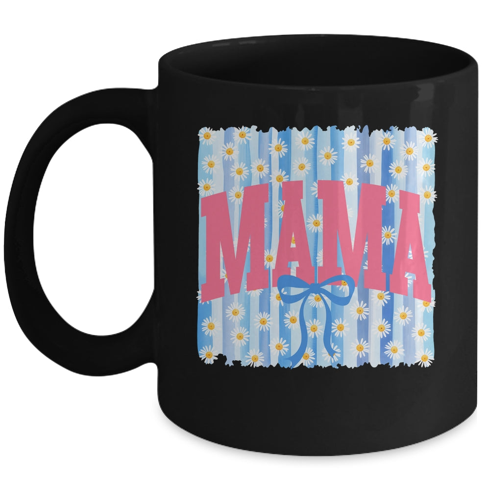 Striped Spring Mama Daisy Blue Coquette Floral Mother's Day Mug | siriusteestore