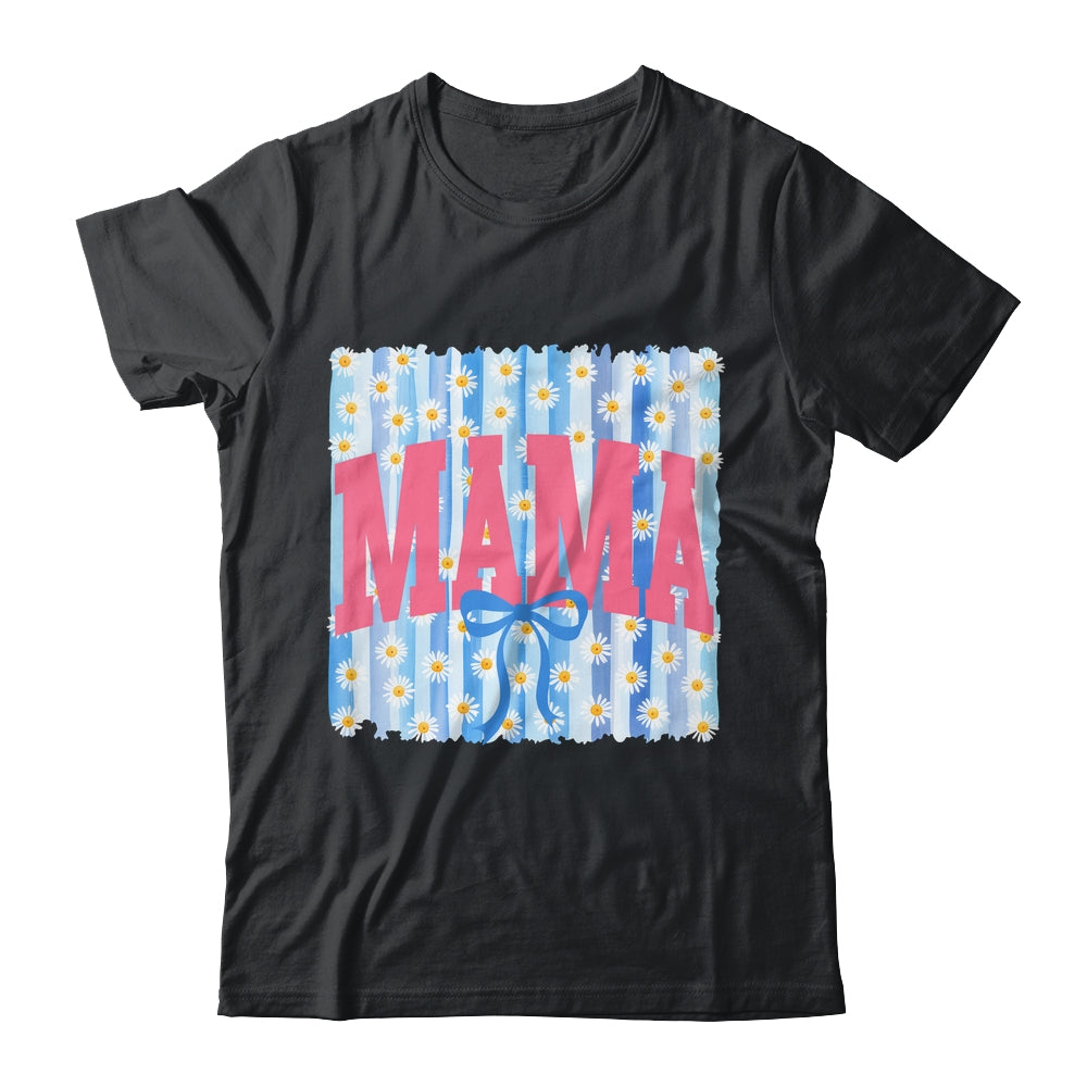 Striped Spring Mama Daisy Blue Coquette Floral Mother's Day Shirt & Tank Top | siriusteestore