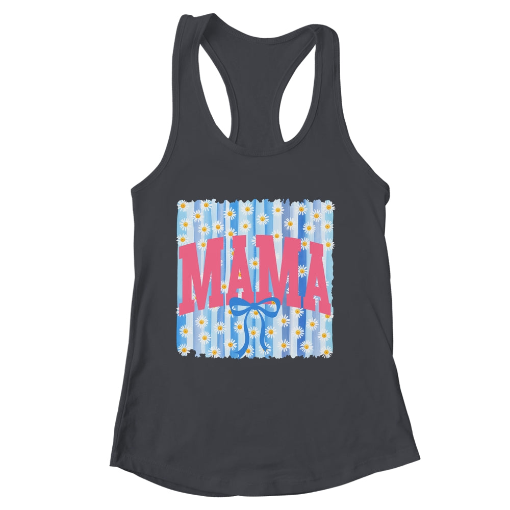 Striped Spring Mama Daisy Blue Coquette Floral Mother's Day Shirt & Tank Top | siriusteestore