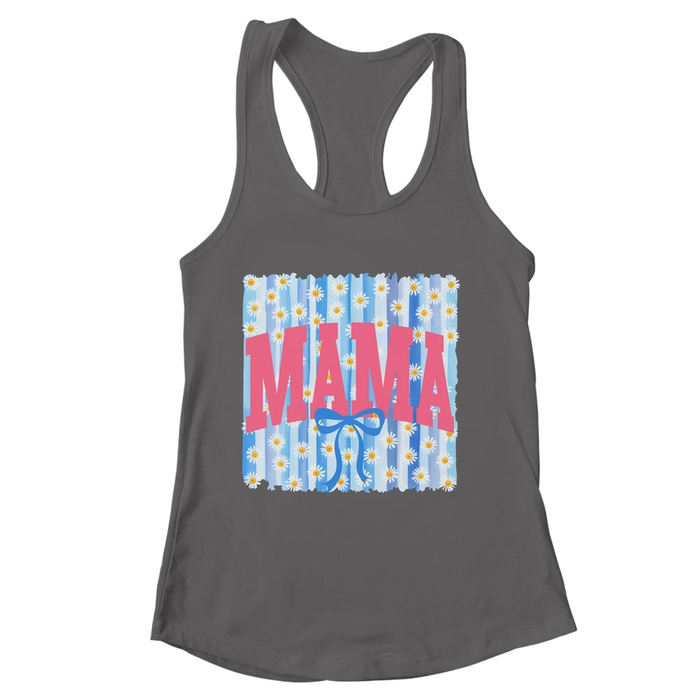 Striped Spring Mama Daisy Blue Coquette Floral Mother's Day Shirt & Tank Top | siriusteestore