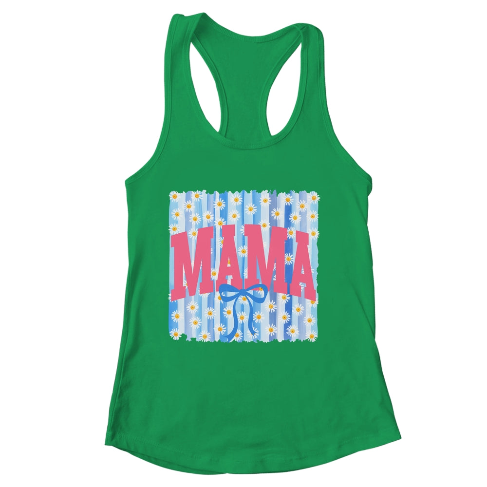 Striped Spring Mama Daisy Blue Coquette Floral Mother's Day Shirt & Tank Top | siriusteestore