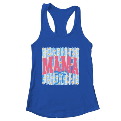 Striped Spring Mama Daisy Blue Coquette Floral Mother's Day Shirt & Tank Top | siriusteestore
