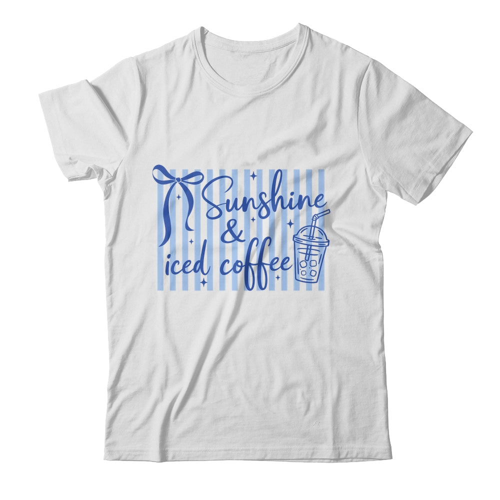 Striped Sunshine And Iced Coffee Coquette Summer Vacation Shirt & Tank Top | siriusteestore