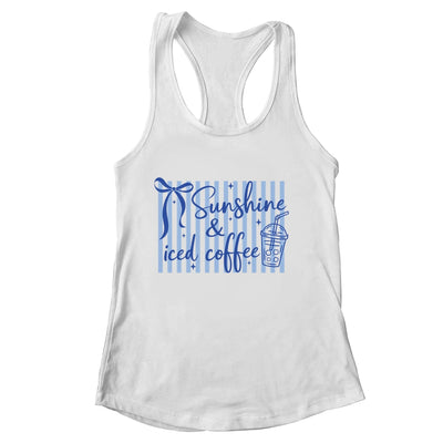 Striped Sunshine And Iced Coffee Coquette Summer Vacation Shirt & Tank Top | siriusteestore