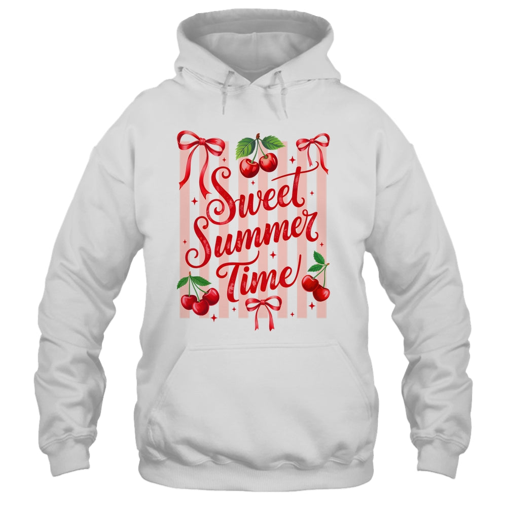 Striped Sweet Summer Time Cherry Coquette Retro Vacation Shirt & Tank Top | siriusteestore