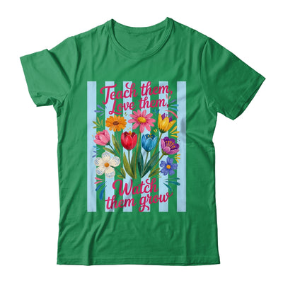 Striped Wildflowers Teacher Life Floral Teach Them Love Them Shirt & Hoodie | siriusteestore