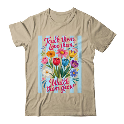 Striped Wildflowers Teacher Life Floral Teach Them Love Them Shirt & Hoodie | siriusteestore