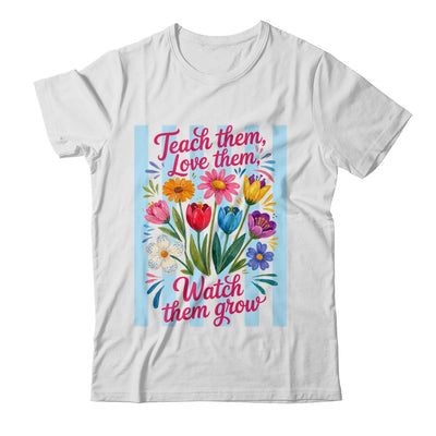 Striped Wildflowers Teacher Life Floral Teach Them Love Them Shirt & Hoodie | siriusteestore