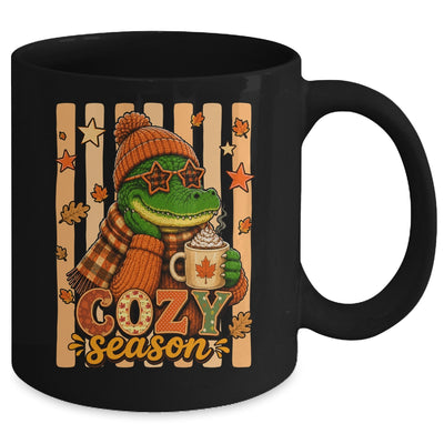 Stripes Cozy Season Alligator Fall Pumpkin Coquette Autumn Mug | siriusteestore