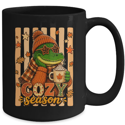 Stripes Cozy Season Alligator Fall Pumpkin Coquette Autumn Mug | siriusteestore