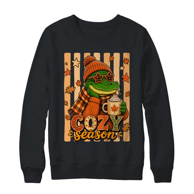 Stripes Cozy Season Alligator Fall Pumpkin Coquette Autumn Shirt & Sweatshirt | siriusteestore