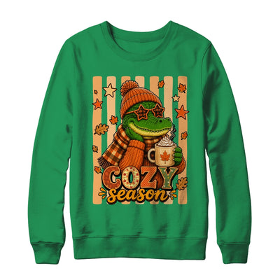 Stripes Cozy Season Alligator Fall Pumpkin Coquette Autumn Shirt & Sweatshirt | siriusteestore