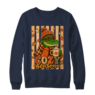 Stripes Cozy Season Alligator Fall Pumpkin Coquette Autumn Shirt & Sweatshirt | siriusteestore