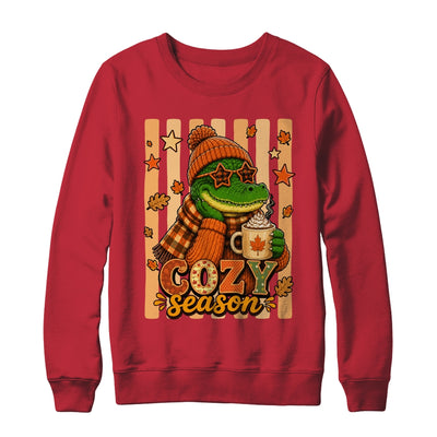 Stripes Cozy Season Alligator Fall Pumpkin Coquette Autumn Shirt & Sweatshirt | siriusteestore