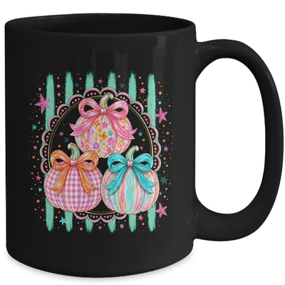 Stripes Fall Bow Pumpkin Floral Fall Coquette Autumn Women Mug | siriusteestore