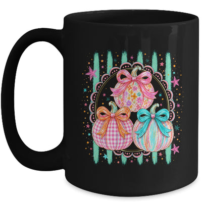 Stripes Fall Bow Pumpkin Floral Fall Coquette Autumn Women Mug | siriusteestore