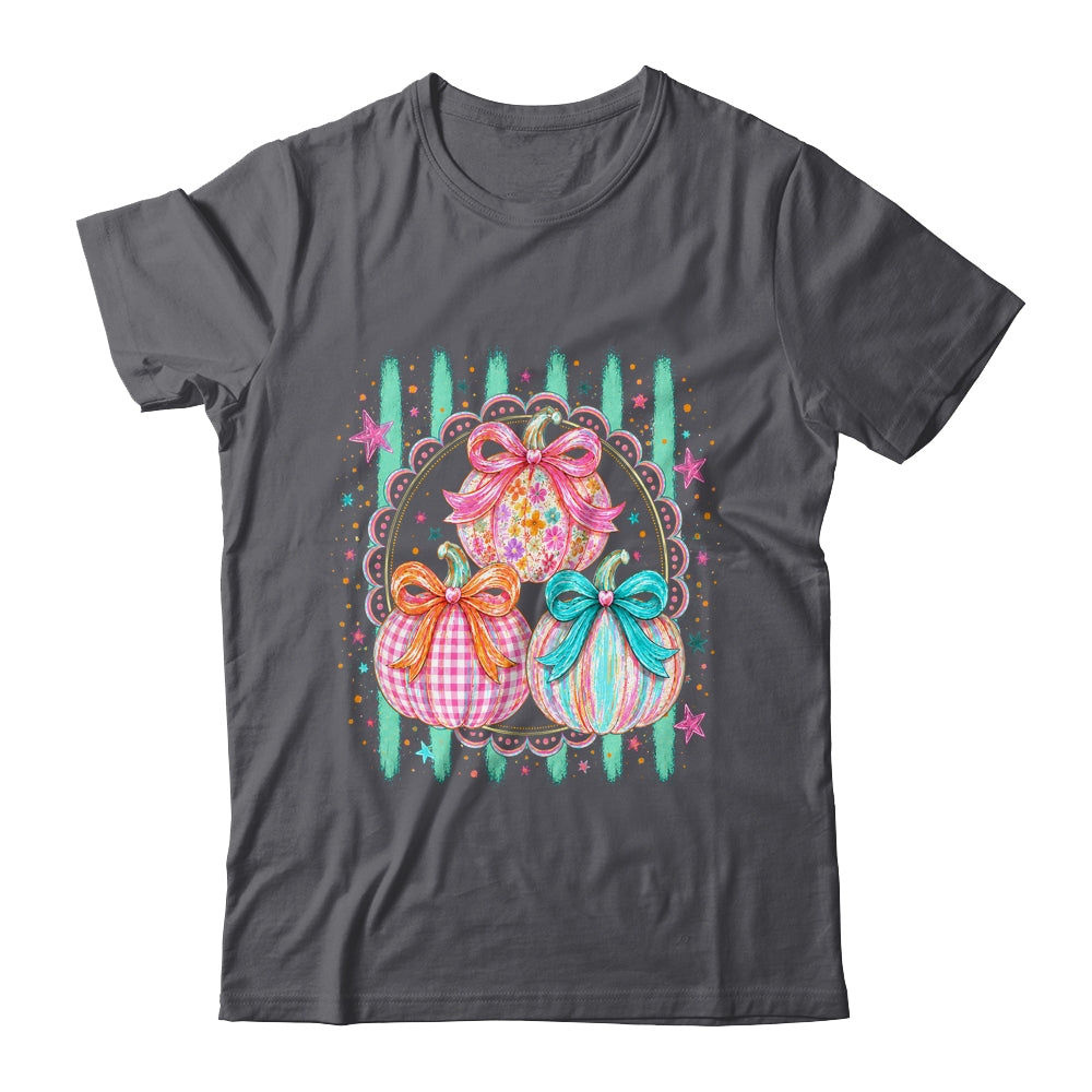 Stripes Fall Bow Pumpkin Floral Fall Coquette Autumn Women Shirt & Sweatshirt | siriusteestore