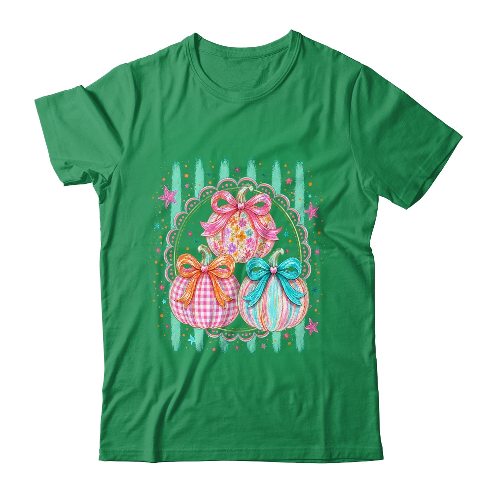 Stripes Fall Bow Pumpkin Floral Fall Coquette Autumn Women Shirt & Sweatshirt | siriusteestore