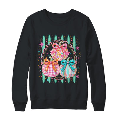 Stripes Fall Bow Pumpkin Floral Fall Coquette Autumn Women Shirt & Sweatshirt | siriusteestore