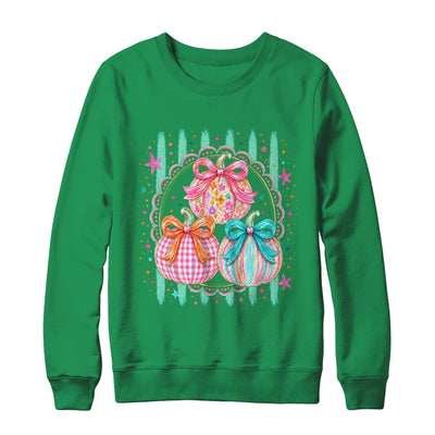 Stripes Fall Bow Pumpkin Floral Fall Coquette Autumn Women Shirt & Sweatshirt | siriusteestore