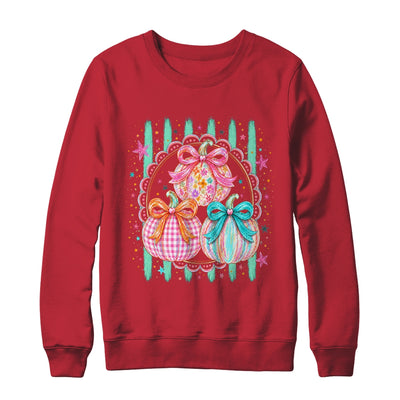 Stripes Fall Bow Pumpkin Floral Fall Coquette Autumn Women Shirt & Sweatshirt | siriusteestore