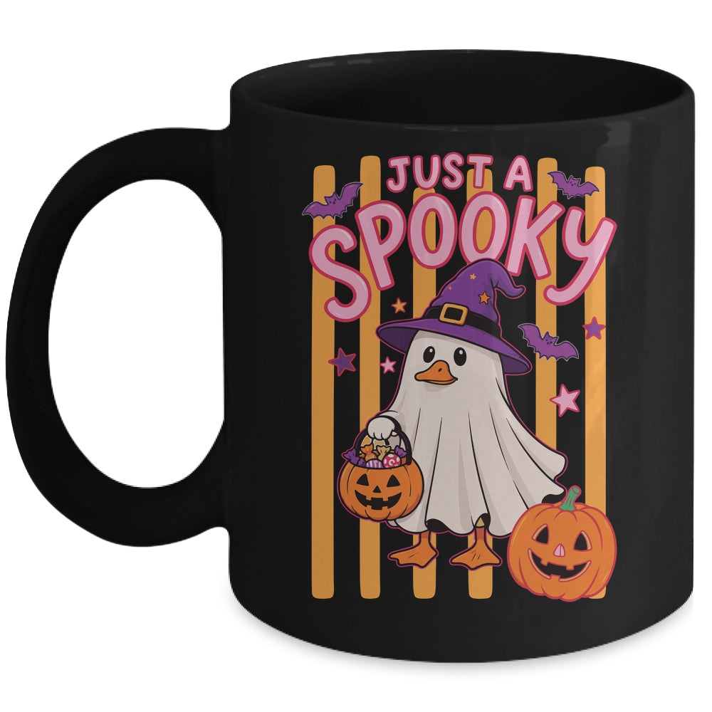 Stripes Just A Spooky Goose Preppy Ghost Halloween Goose Mug | siriusteestore