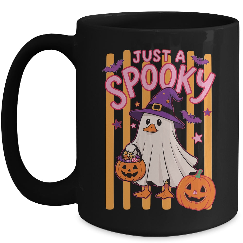 Stripes Just A Spooky Goose Preppy Ghost Halloween Goose Mug | siriusteestore