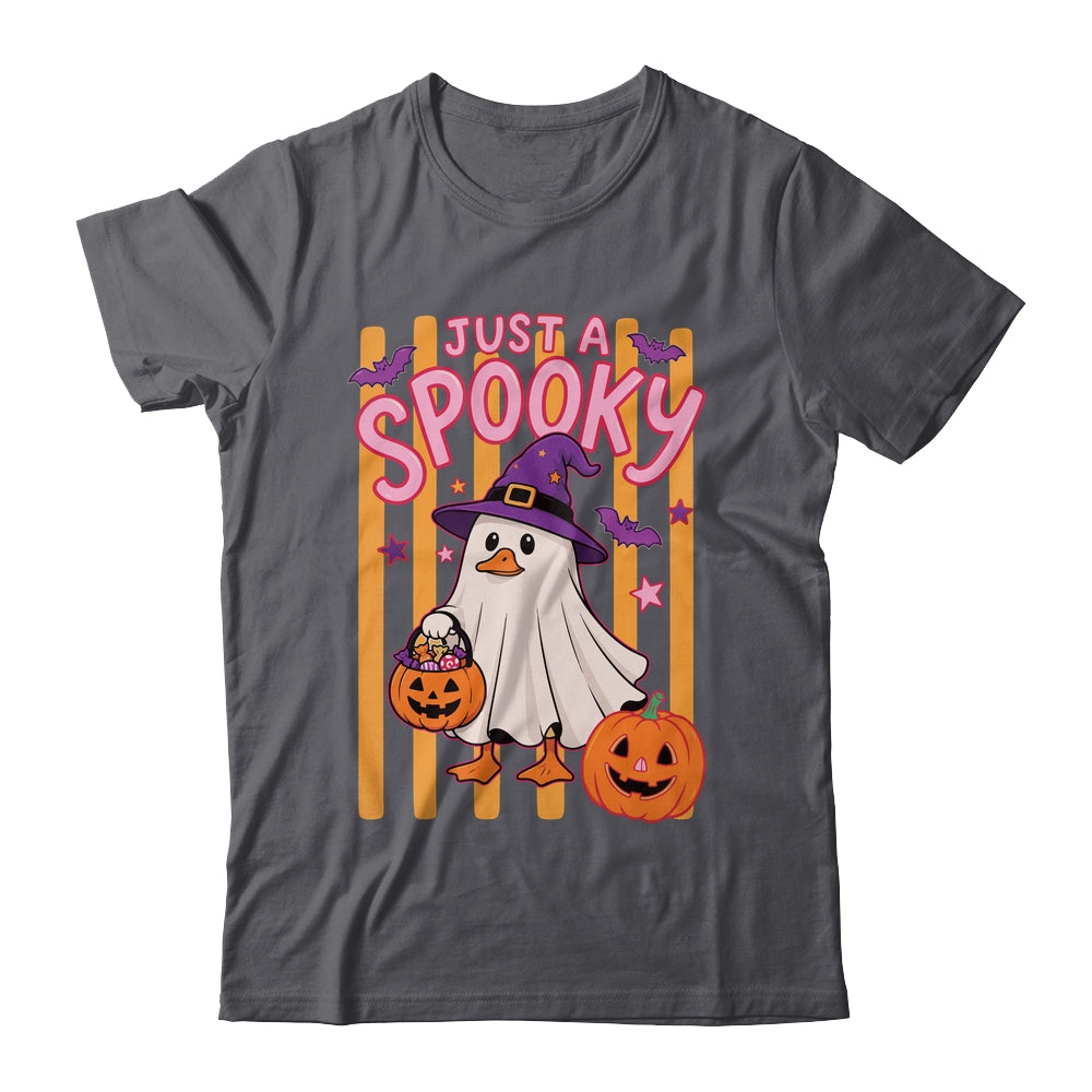 Stripes Just A Spooky Goose Preppy Ghost Halloween Goose Shirt & Sweatshirt | siriusteestore