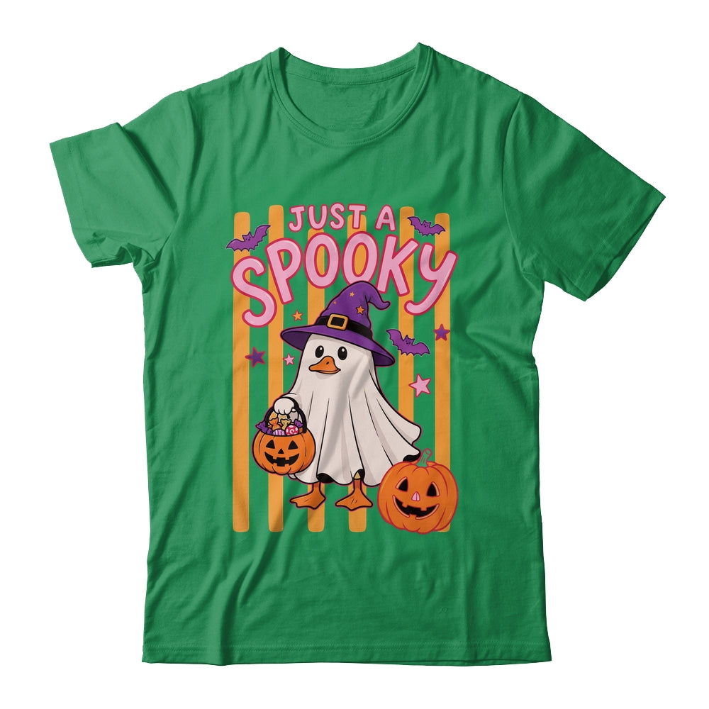 Stripes Just A Spooky Goose Preppy Ghost Halloween Goose Shirt & Sweatshirt | siriusteestore