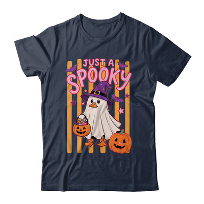 Stripes Just A Spooky Goose Preppy Ghost Halloween Goose Shirt & Sweatshirt | siriusteestore
