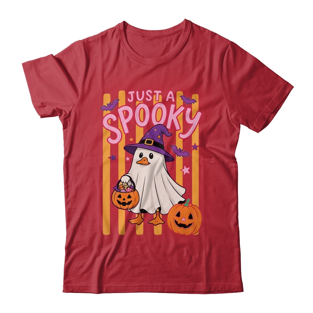 Stripes Just A Spooky Goose Preppy Ghost Halloween Goose Shirt & Sweatshirt | siriusteestore
