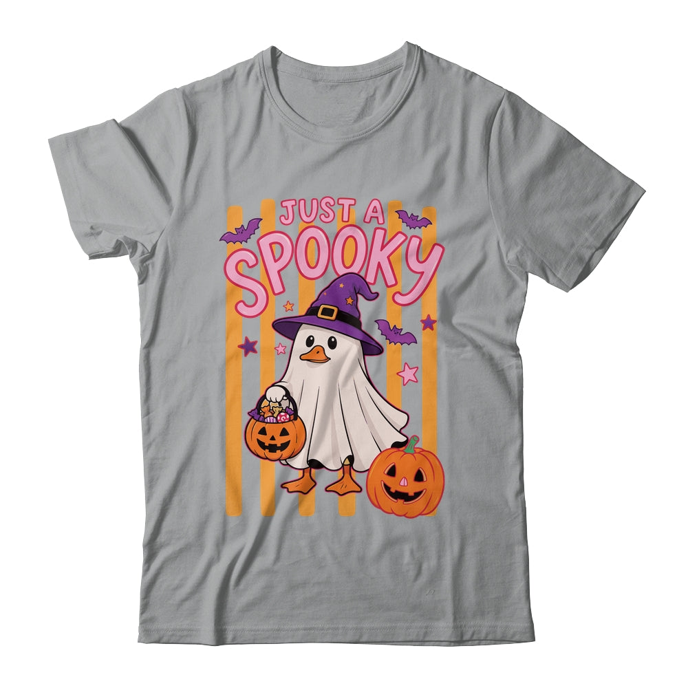 Stripes Just A Spooky Goose Preppy Ghost Halloween Goose Shirt & Sweatshirt | siriusteestore
