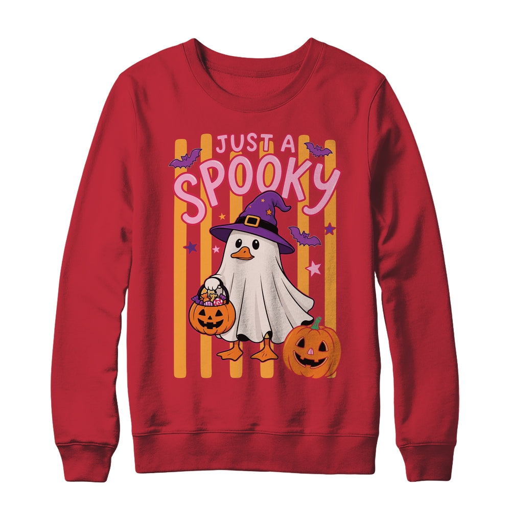 Stripes Just A Spooky Goose Preppy Ghost Halloween Goose Shirt & Sweatshirt | siriusteestore