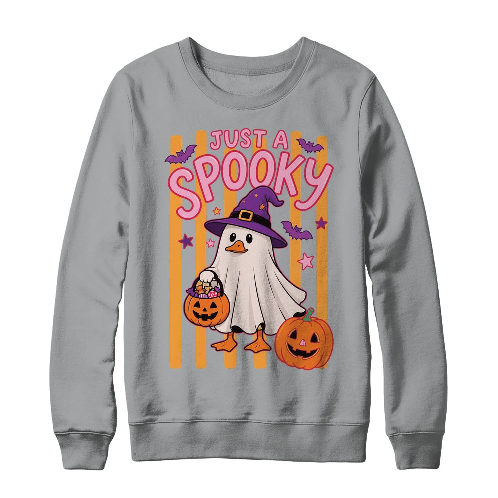 Stripes Just A Spooky Goose Preppy Ghost Halloween Goose Shirt & Sweatshirt | siriusteestore