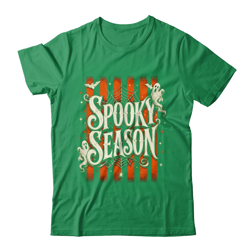 Stripes Spooky Season Halloween Ghost Bat Men Women Shirt & Sweatshirt | siriusteestore