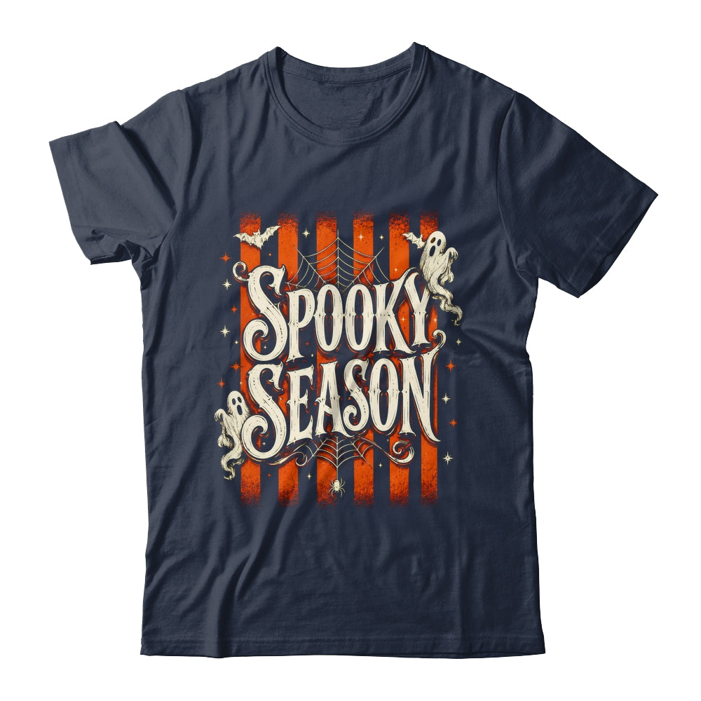 Stripes Spooky Season Halloween Ghost Bat Men Women Shirt & Sweatshirt | siriusteestore